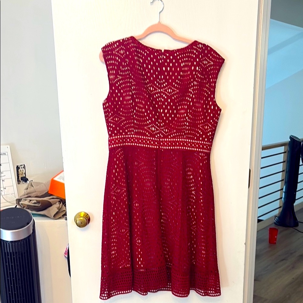 ANTONIO MELANI Red Sleeveless A-Line Mini Dress - Picture 3 of 3